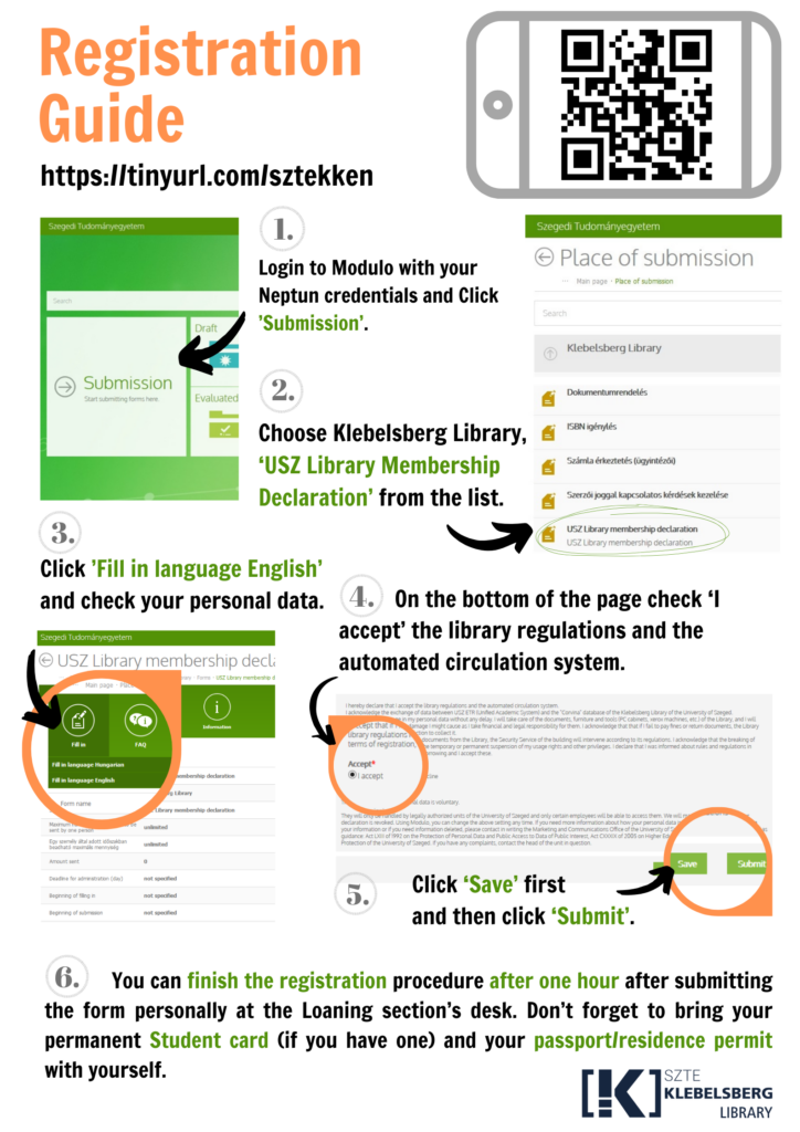 Registration guide for SZTE students